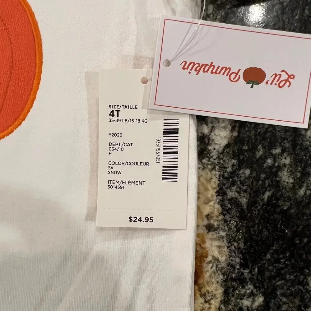 NWT Gymboree Orange & Ivory Striped Leggings & Halloween Pumpkin Top